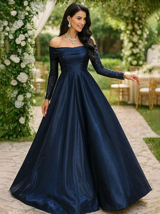 A-Line Floor Length Formal Dresses Evening Gown Quinceanera