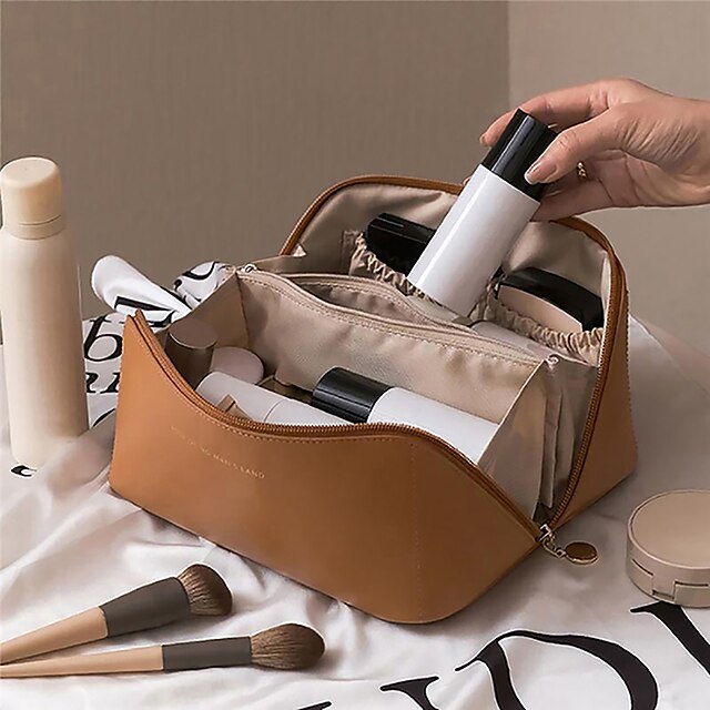 Makeup Handbag Travel Women's Leather Bag Cosmetic PU
