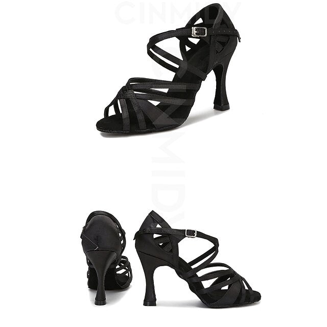 Toe Satin – Ballroom Women Elegant Open Dance Shoes for