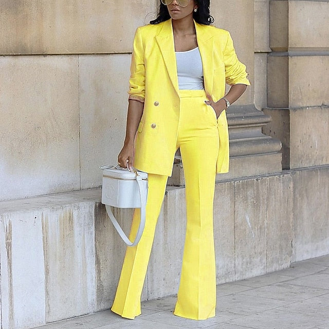 Women's Blazer Blazer Suits Wide Leg Pants Dress Pants