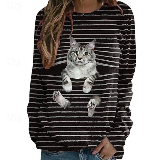 Women's Sweater Pullover Streetwear Casual Animal Crew Neck