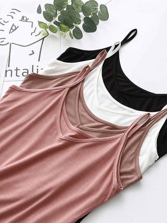 Women's Camisole Tank Top Solid Color Plain Daily