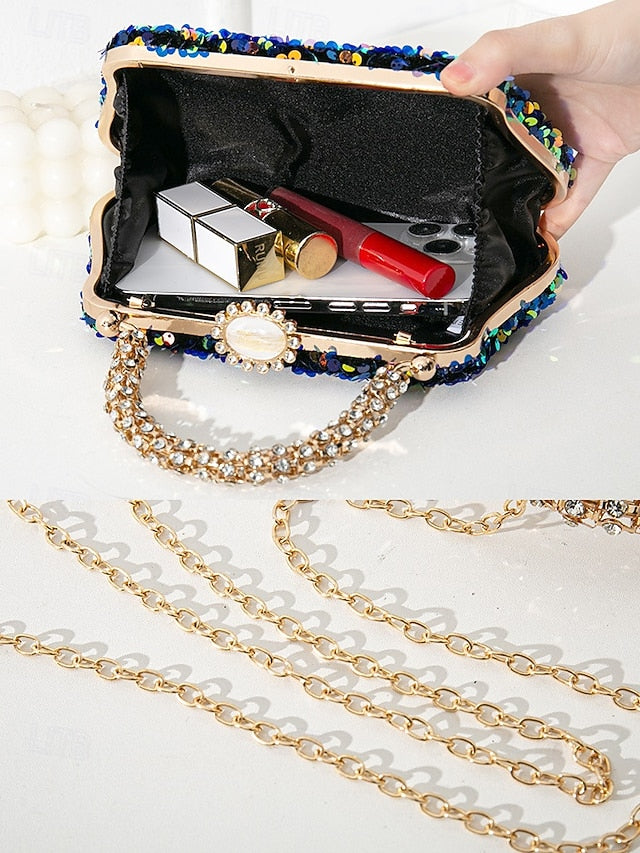 – Bag Clutch Women's Embellished Sequin Evening Vintage