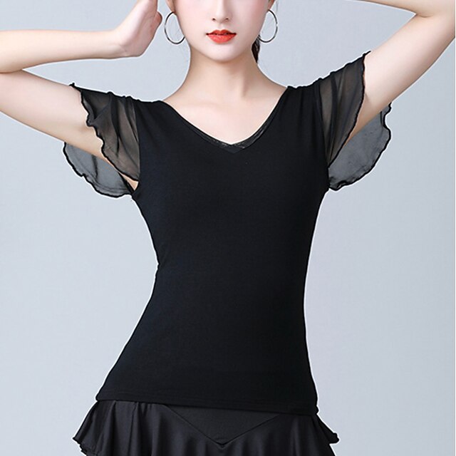 Activewear Top Pure Color Splicing Women's Training