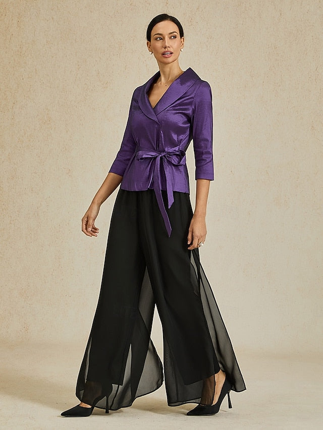 Women's Blouse Evening Tops Tie Front Solid Color Plain