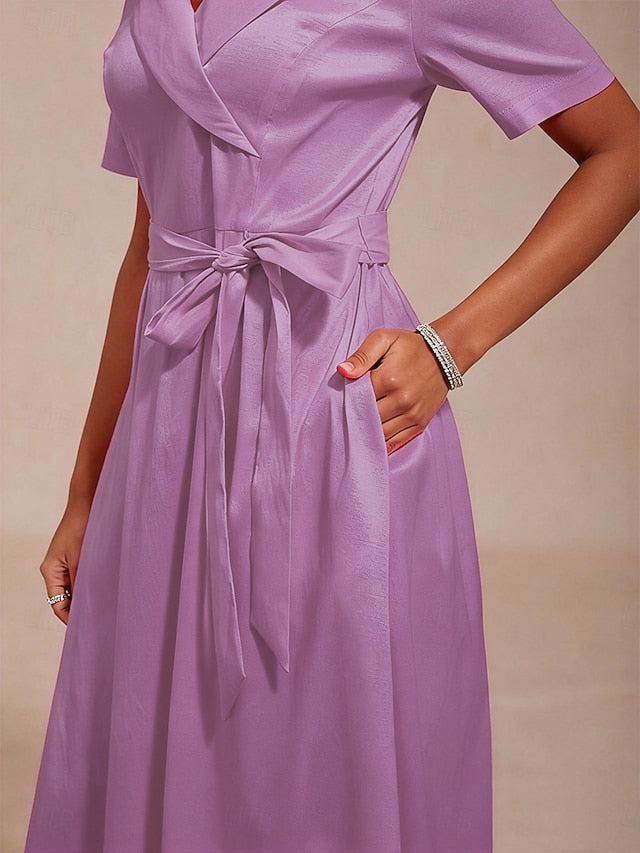 Women's Midi Dress A Line Dress Elegant Daily Wedding Guest