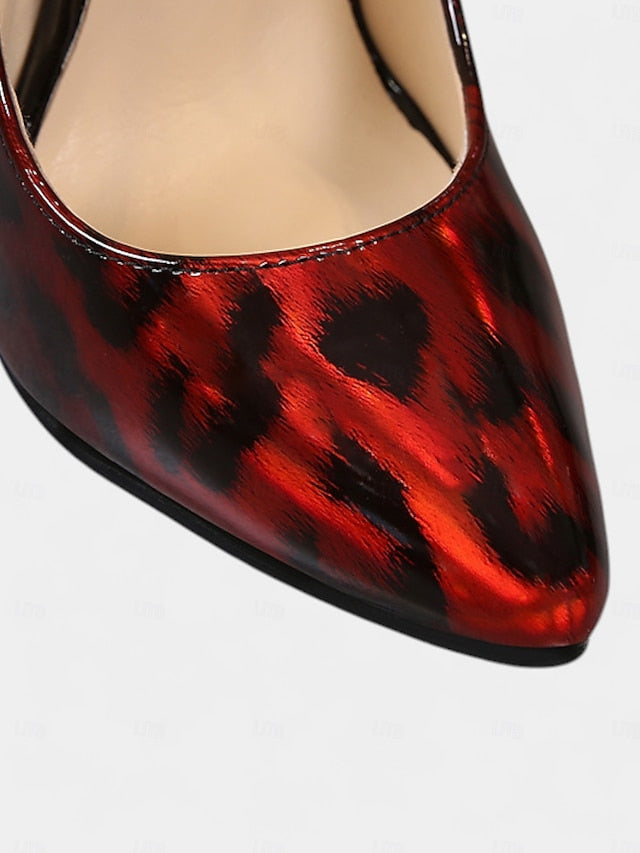 Patent Sexy Pumps Print – Women's Stiletto Red Leopard