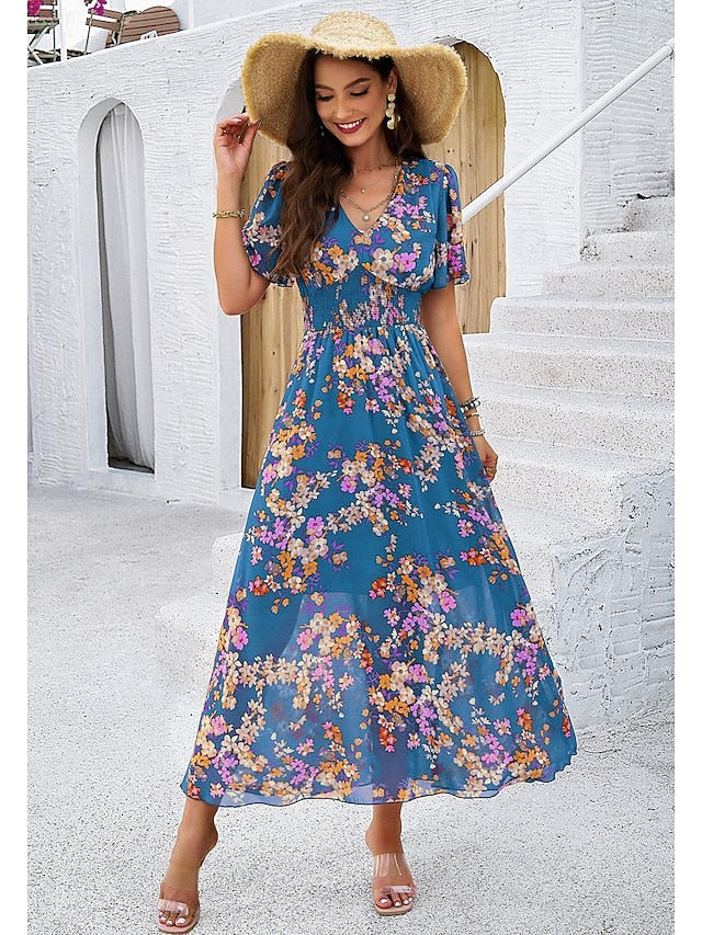 Women's Sheath Dress Chiffon Dress Sundress Floral Graphic