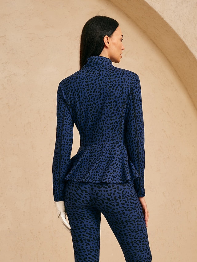 Women's Golf Jacket Navy Blue Long Sleeve Top Ladies Golf