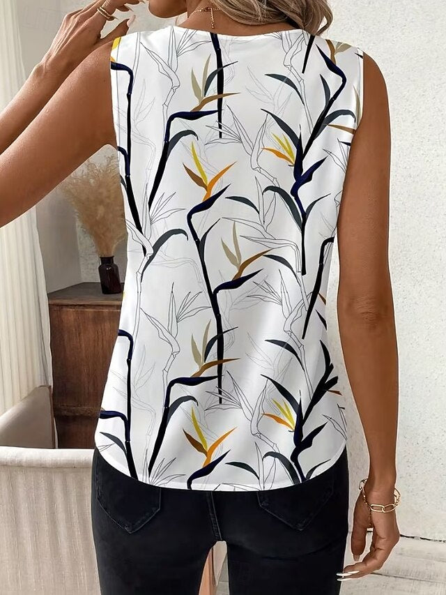 Women's Tank Top Floral Graphic Plants Elegant Vintage