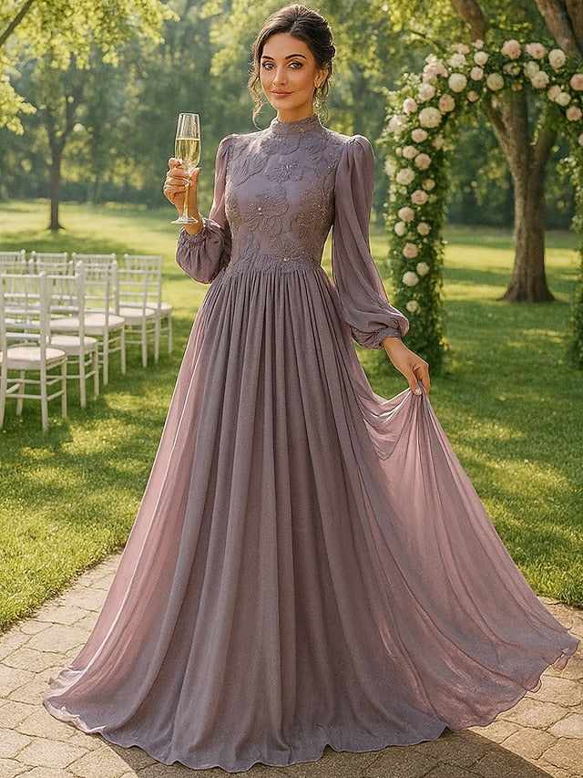 A-Line Floor Length Formal Dresses Evening Gown Mother of the