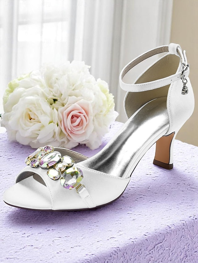 Satin Strap with Heels Open Women's Black Ankle Toe and