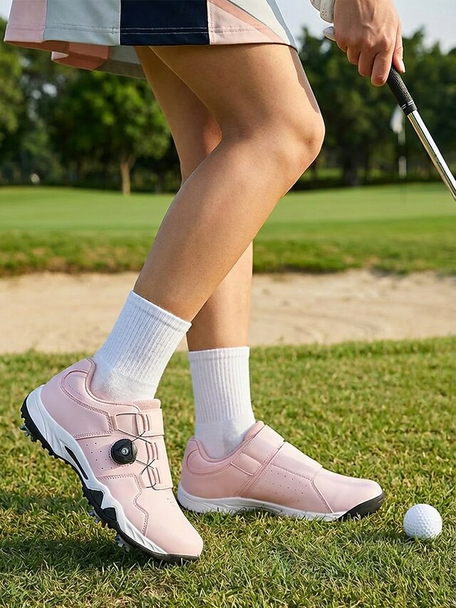 Women's Rose Pink Sporty Golf Shoes – Cushioned Low-Top