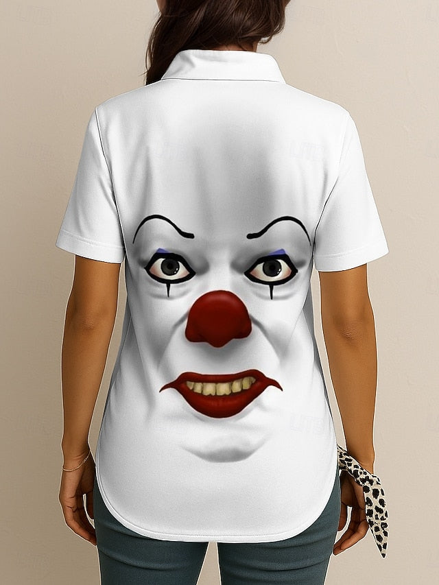 Women's Shirt Long Sleeve Button Down Blouse Graphic 3D