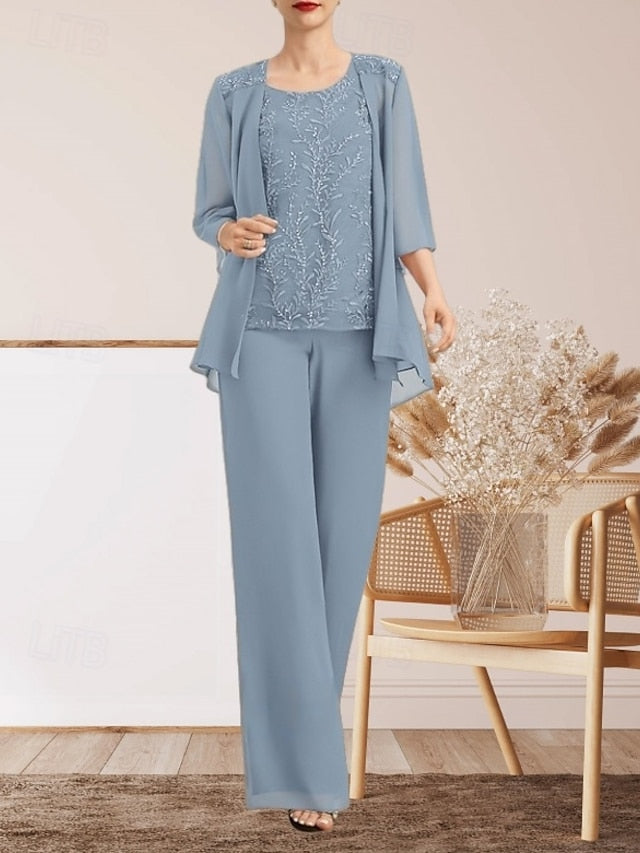 Dress Mother of Guest the Elegant Piece Pantsuit Bride 3 Wedding