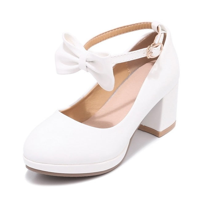 Shoes Perfect White Bow for Jane Mary - Girls' Weddings
