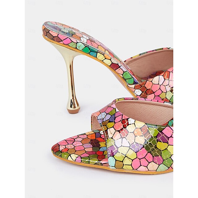 Mules Multicolor Print Heels – Colorful for High Mosaic Women