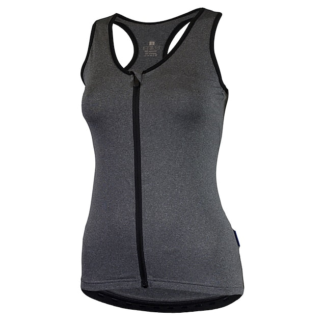 Women's Cycling Vest Solid Color Short Sleeve Bike Top with