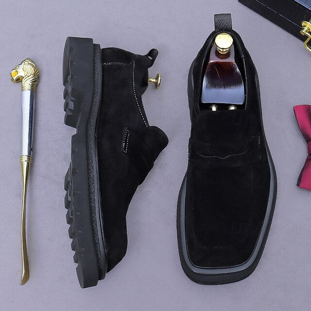 Leather Suede -Classic Business Loafers Men's Cowhide