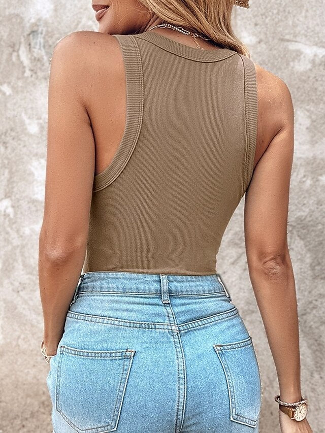 Women's Camisole Tank Top Solid Color Daily Casual