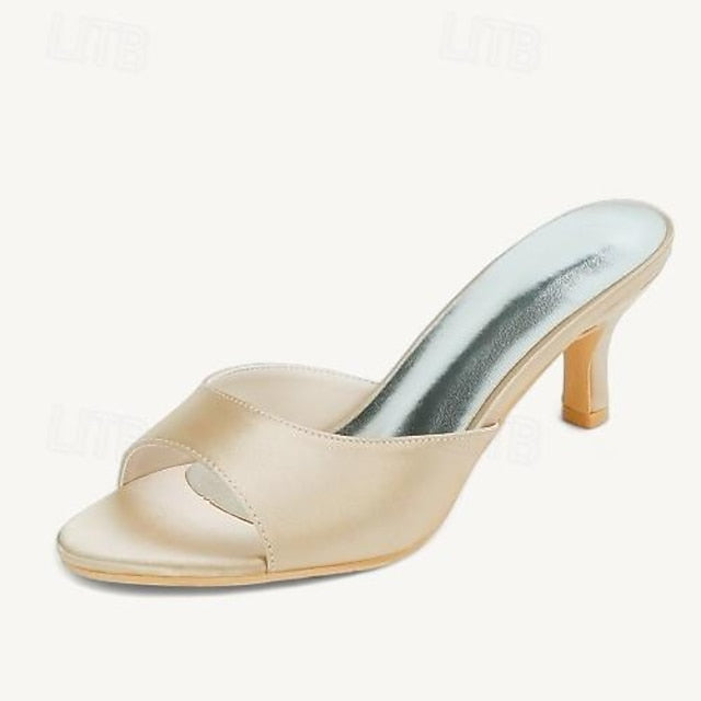Shoes Wedding Heel Sandals Kitten Women's Toe Open