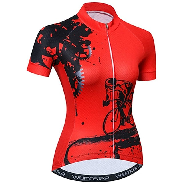 Women's Cycling Jersey Geometric Patterned Novelty Short