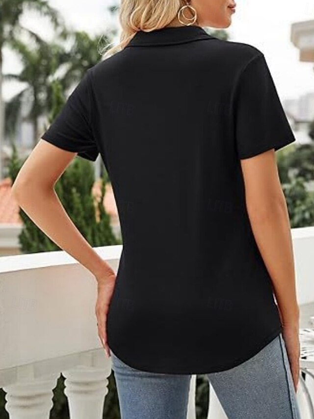Women's Shirt Blouse Patchwork Plain Active Vintage Short