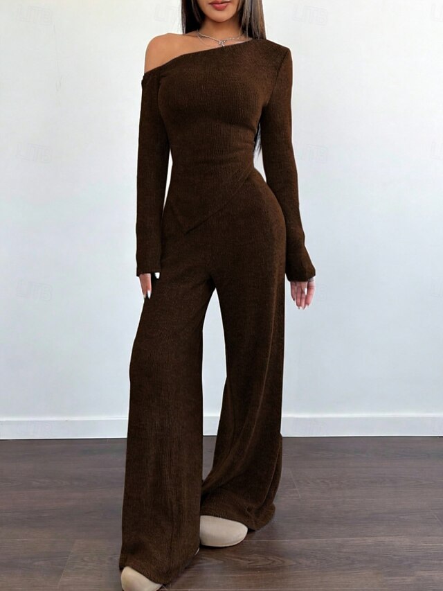 Women's Two Piece Sets Pants Sets Bolero Top Long Sleeve