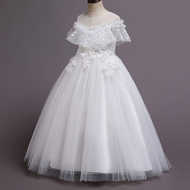 Kids Party Girls' Solid Flower Girl Dress Color