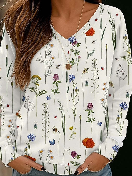 Women's Pullover Sweatshirt Print Floral Streetwear Casual