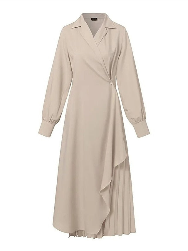 Women's Casual Dress Maxi long Dress Pleated Daily Elegant