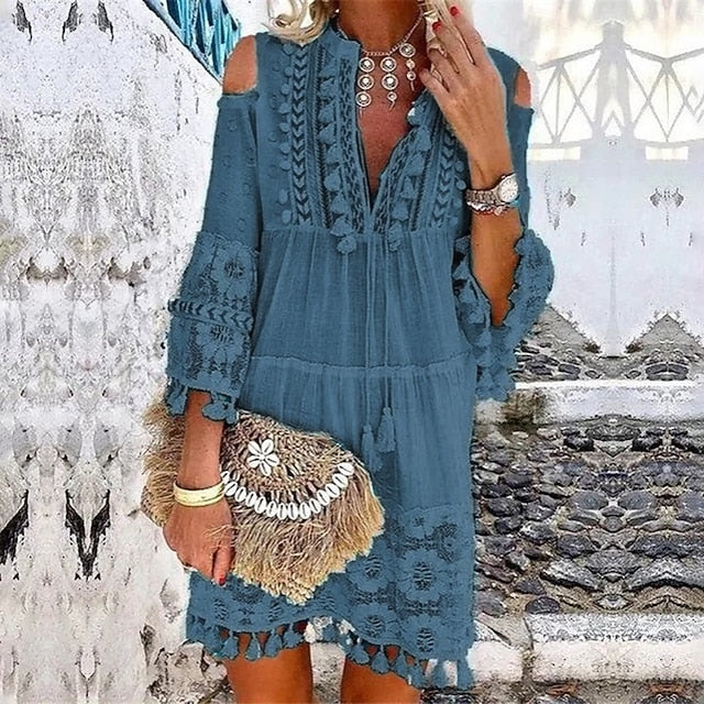 Women's Mini Dress Shift Dress Boho Dress Vacation Vintage