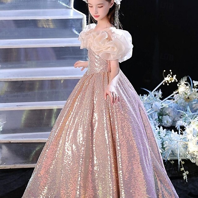 Solid Performance Party Girls' Color Kids Dress Sleeveless