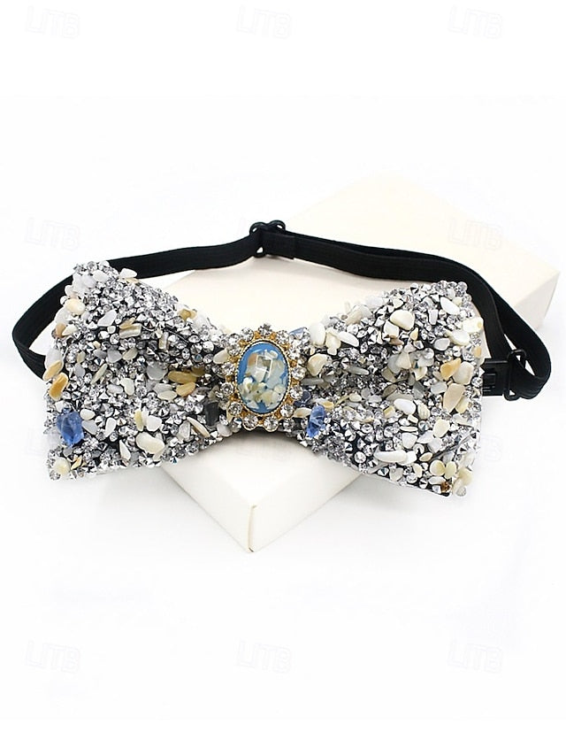 Men's Tie Bow with Luxury Strap Adjustable Gemstone –