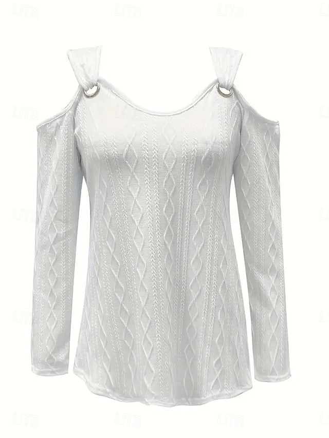 Women's Blouse Stylish Modern Long Sleeve Regular Tops Off