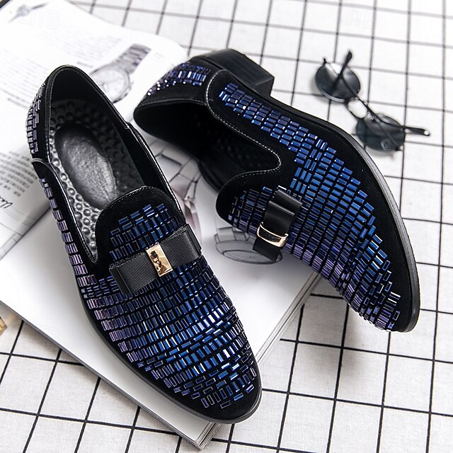 Elegant Strap Loafers Silver Woven Men's Prom – and Monk