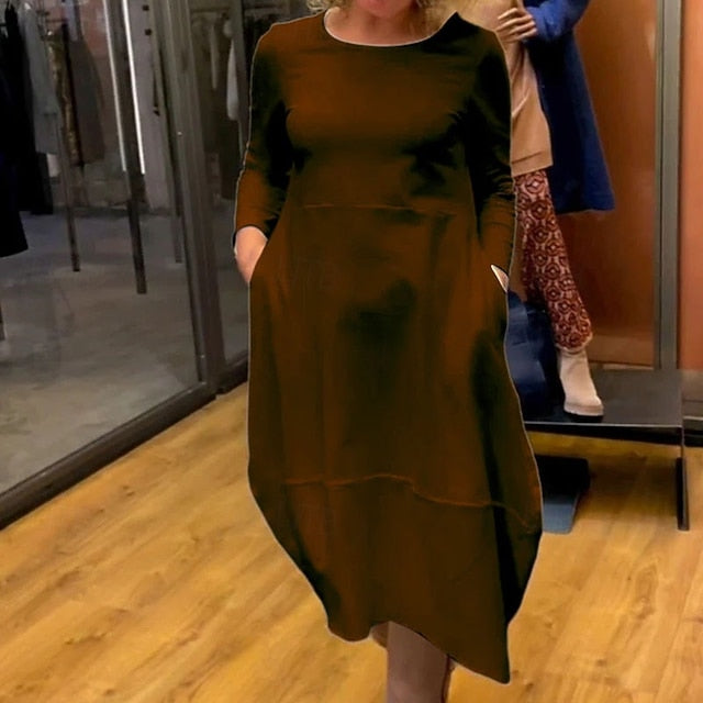 Women's Midi Dress Hoodie Dress Casual Dress Elegant