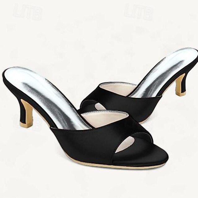 Shoes Wedding Heel Sandals Kitten Women's Toe Open