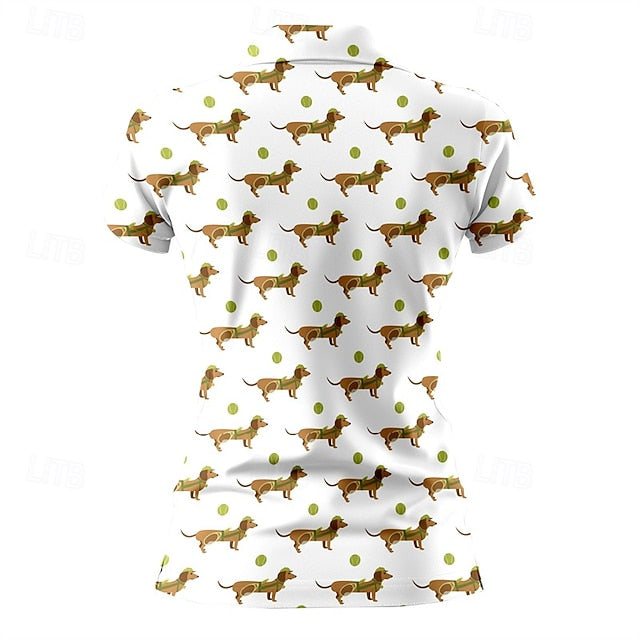 Women's Animal Tennis Shirt Short Sleeves Print UPF50+