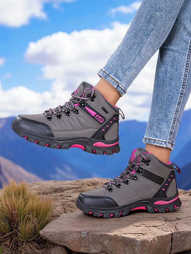 Women's Waterproof Hiking Boots – Purple High-Top Outdoor