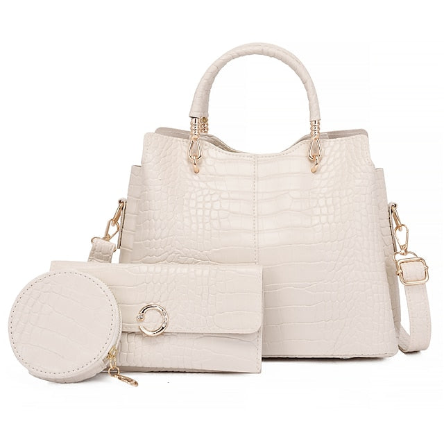 Bag PU out Leather Office Women's Set 3 Purse Pcs Going