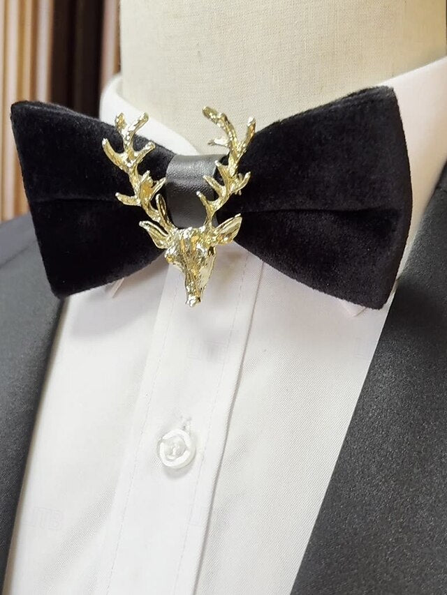 Deer Gold Tie Pin Men's with Velvet Head Bow
