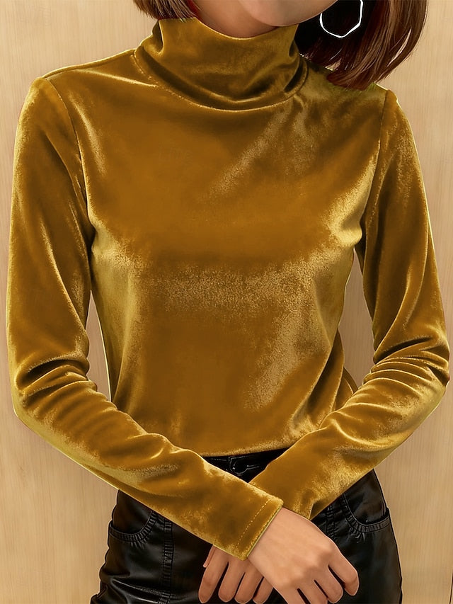 Women's Tee Print Tiered Solid Color Graphic Elegant