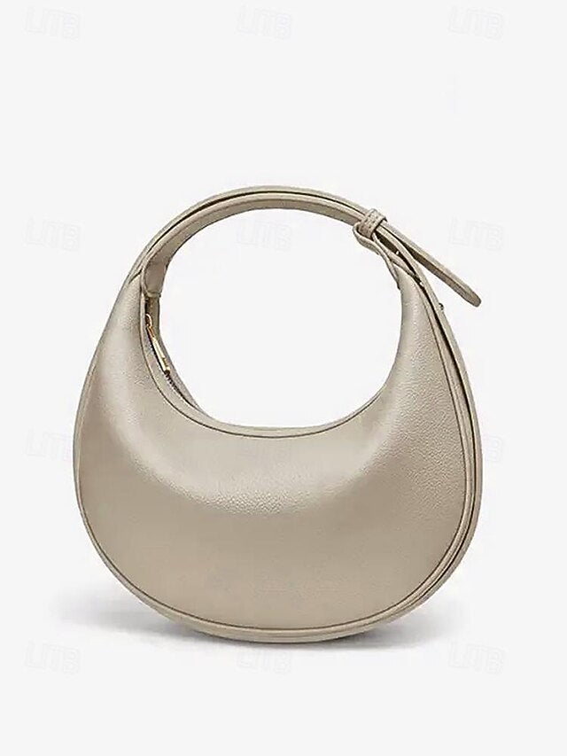 Elegant Stylish Women's White Crescent Bag - Shoulder