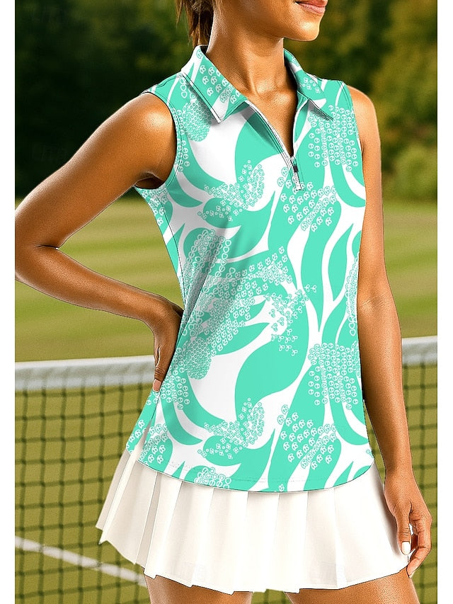 Women's Geometric Sport Shirt Golf Polo Shirt Tank Top