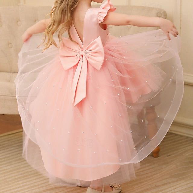 Kids Girl Solid Party Dress Flower Girls' Color