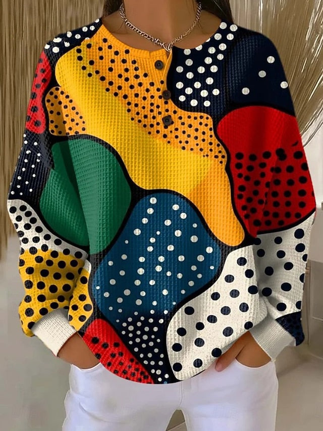 Women's Pullover Hoodie Sweatshirt Geometric Fashion Long
