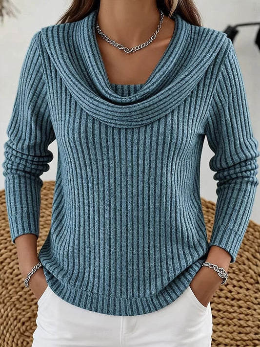 Women's Tunic Elegant Stylish Classic Long Sleeve Cowl Neck