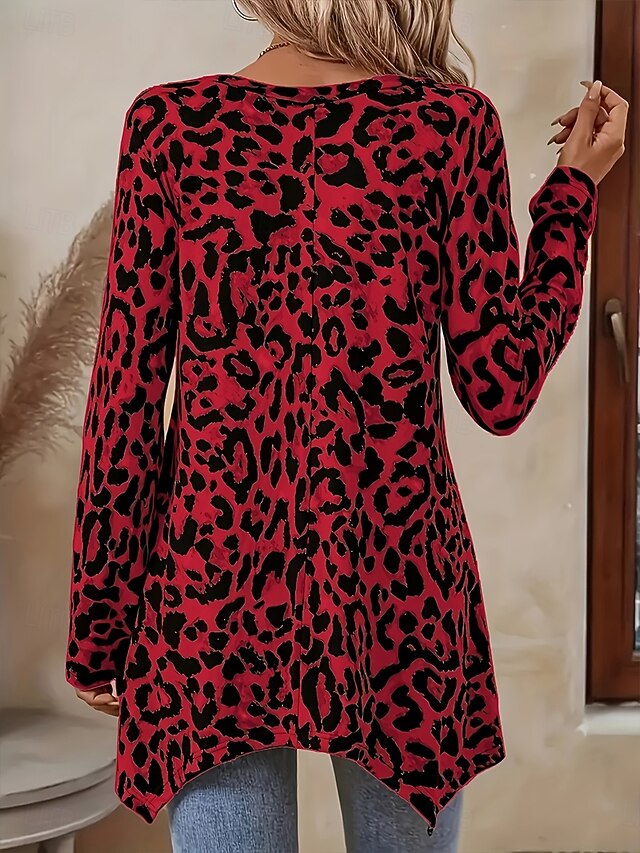 Women's Tunic Print Graphic Leopard Vintage Fashion Casual