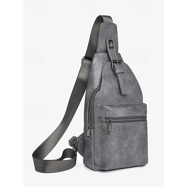 Leather Bag Brown Women's Faux Sling Crossbody with